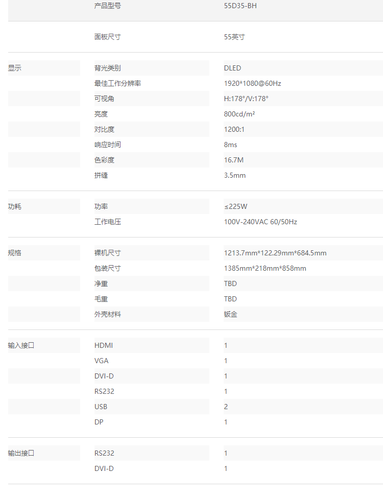 55D35-BH BOE拼接单元(图2)