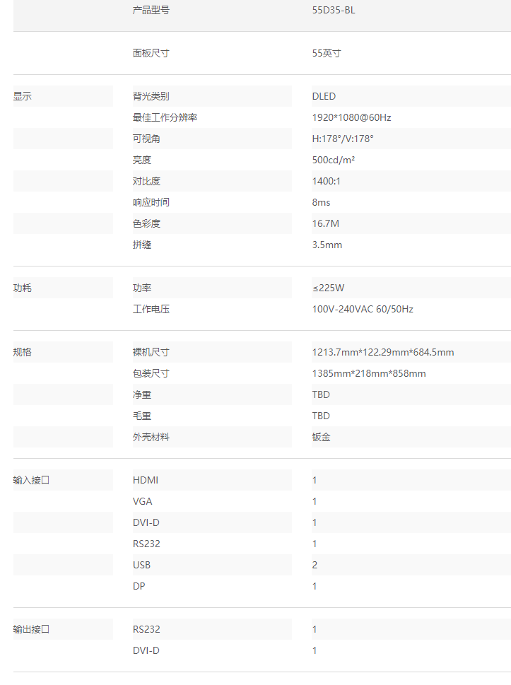 55D35-BL BOE拼接单元(图2)