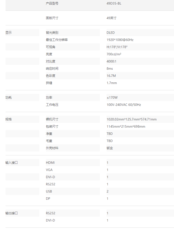 49D35-BL BOE拼接单元(图2)