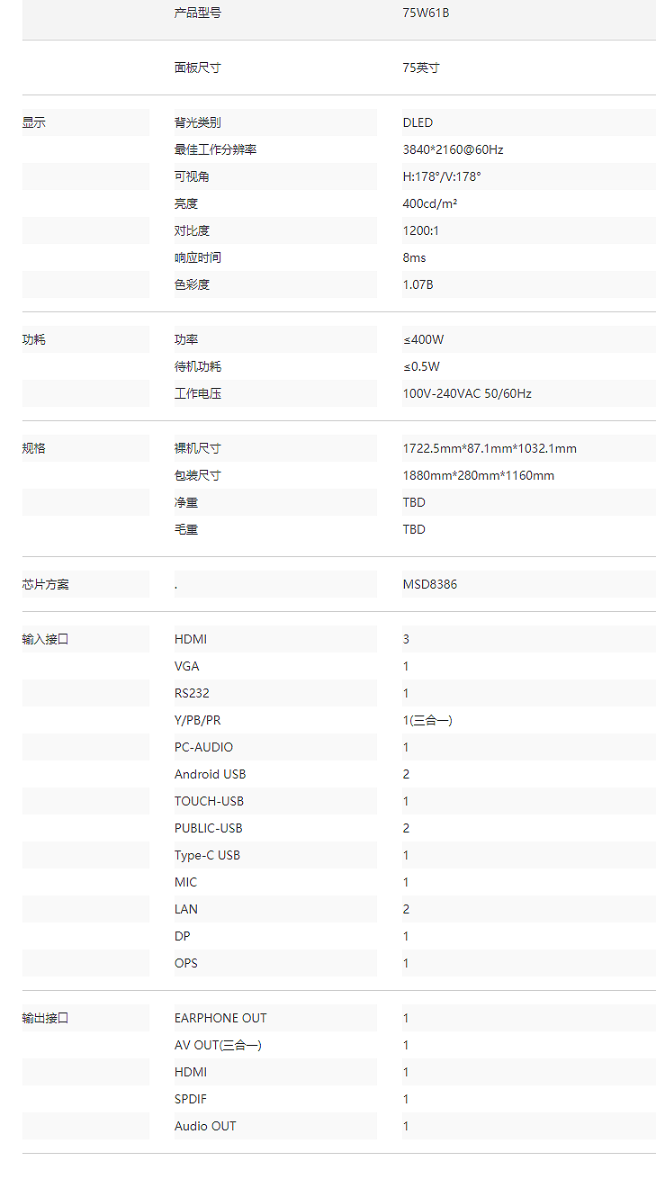 75W61B 液晶电子白板(图2)