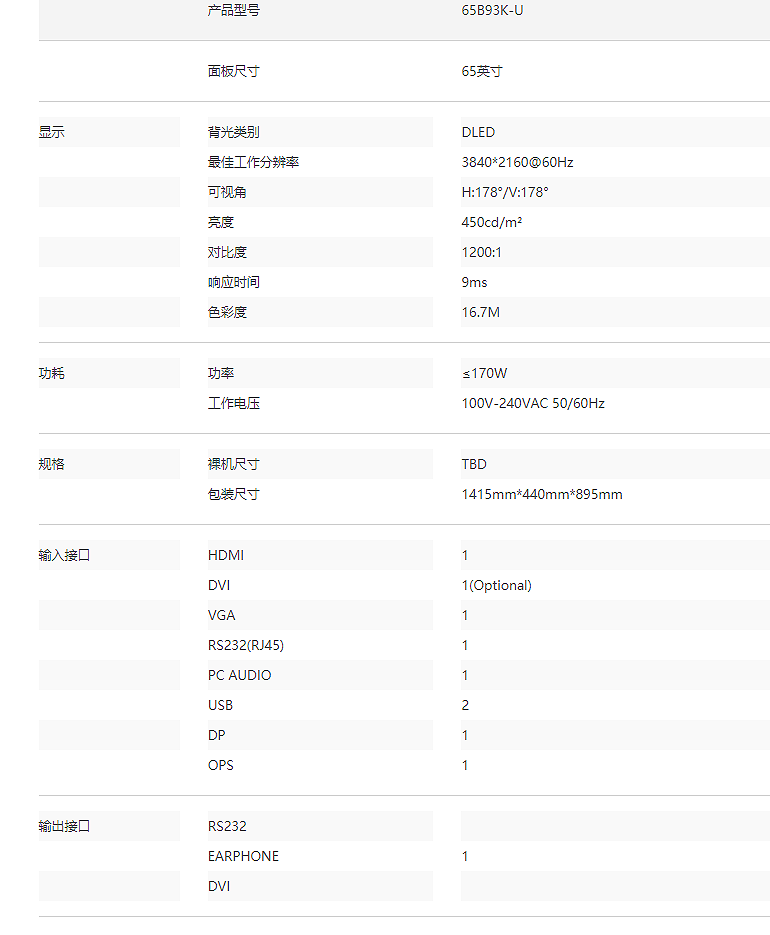 65B93K-U 单屏显示器(图2)