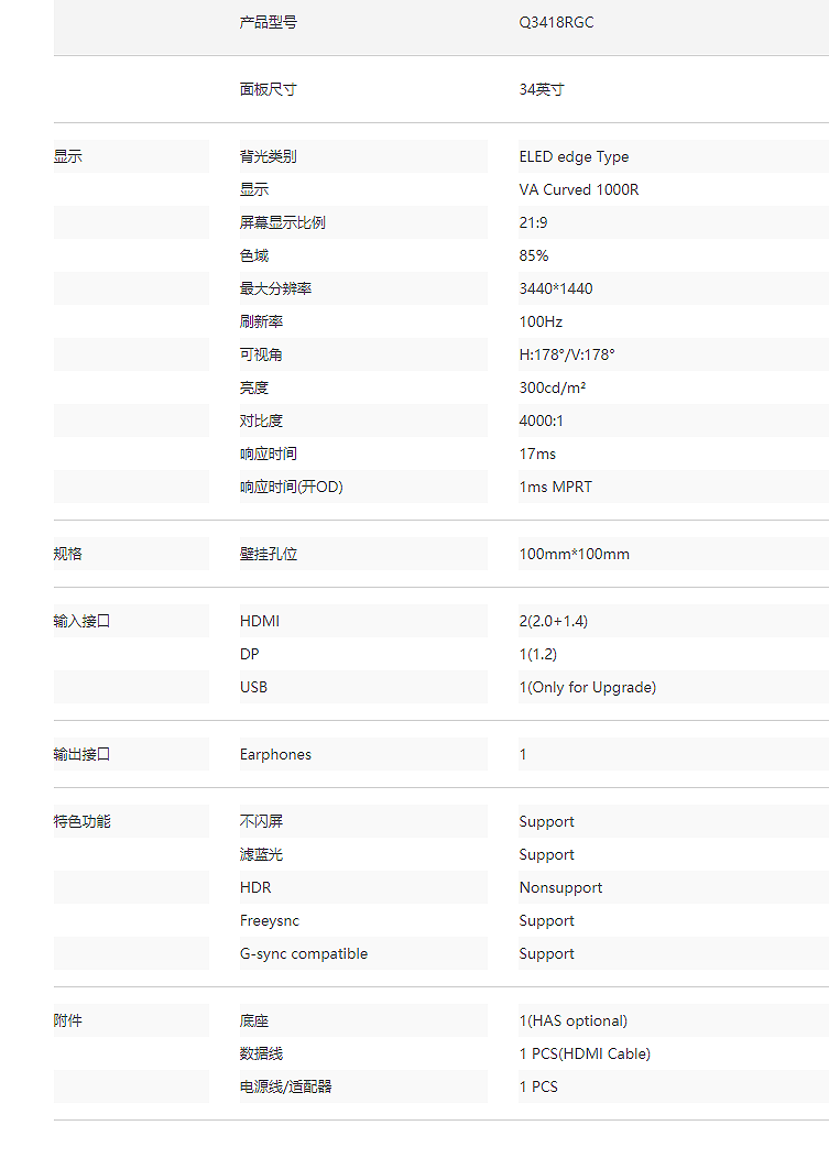 Q3418RGC 电竞类(图2)