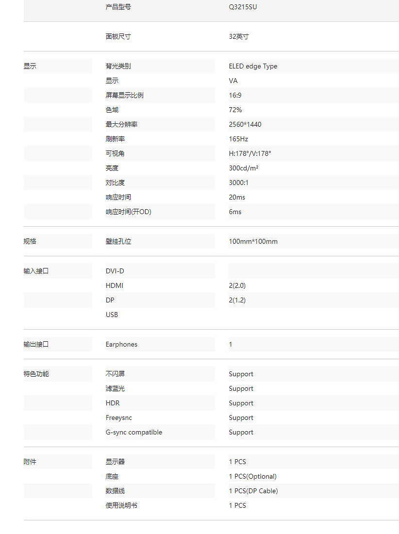 Q3215SU 电竞显示器(图2)